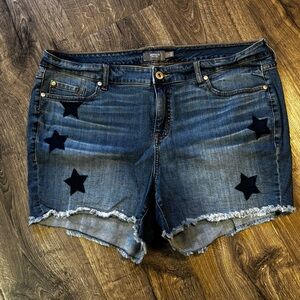 Torrid Blue Star-Embellished Jean Shorts
